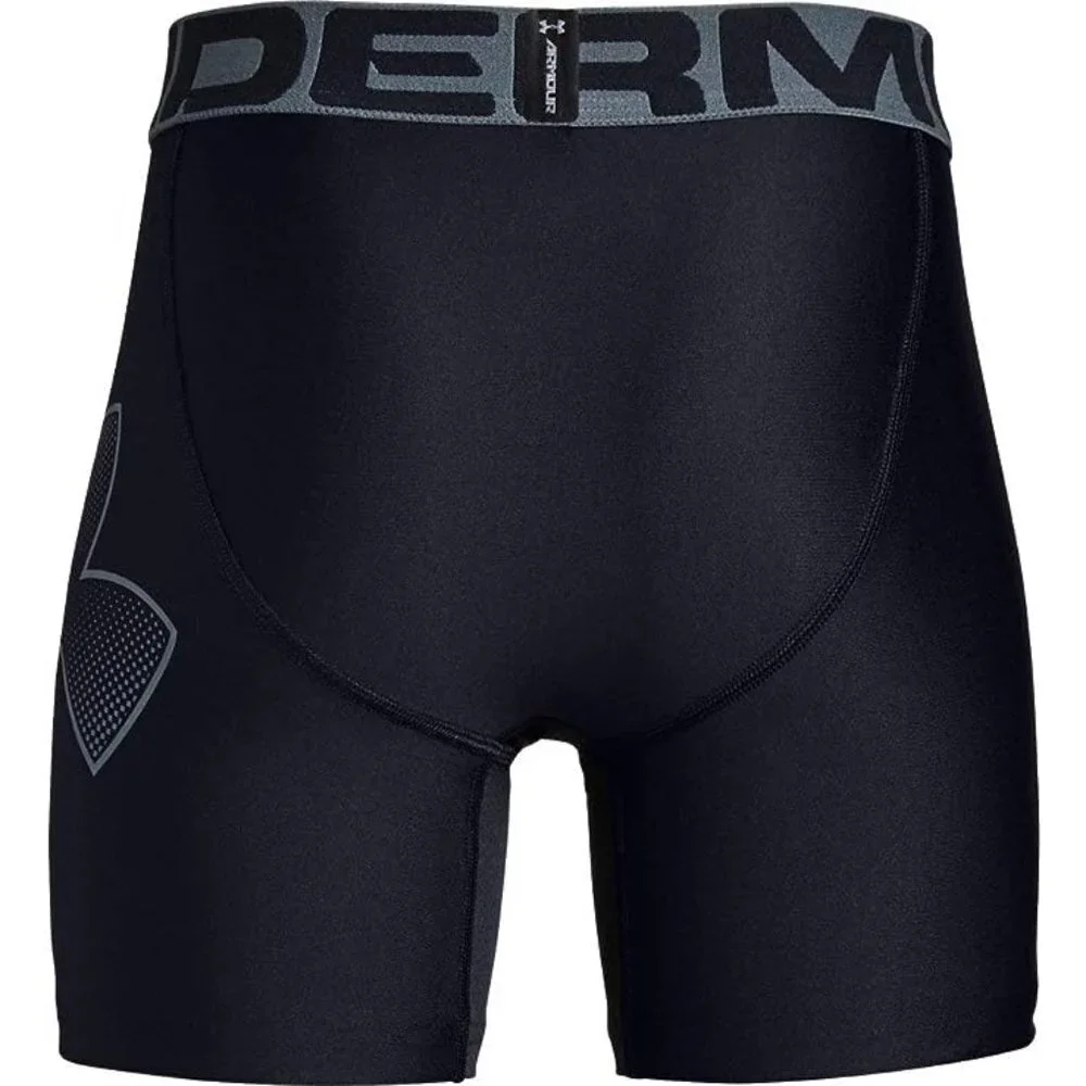 Under Armour Boys' HeatGear Armour Fitted Shorts Black/Pitch Gray Youth XSmall
